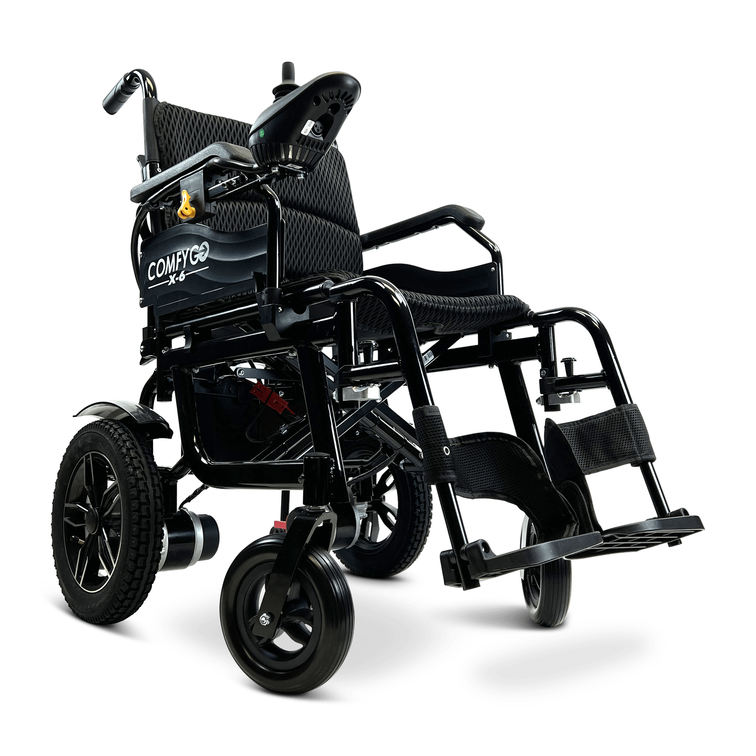 ComfyGo X-6 Lightweight Folding Electric Wheelchair Wheelchairs ComfyGo Black  