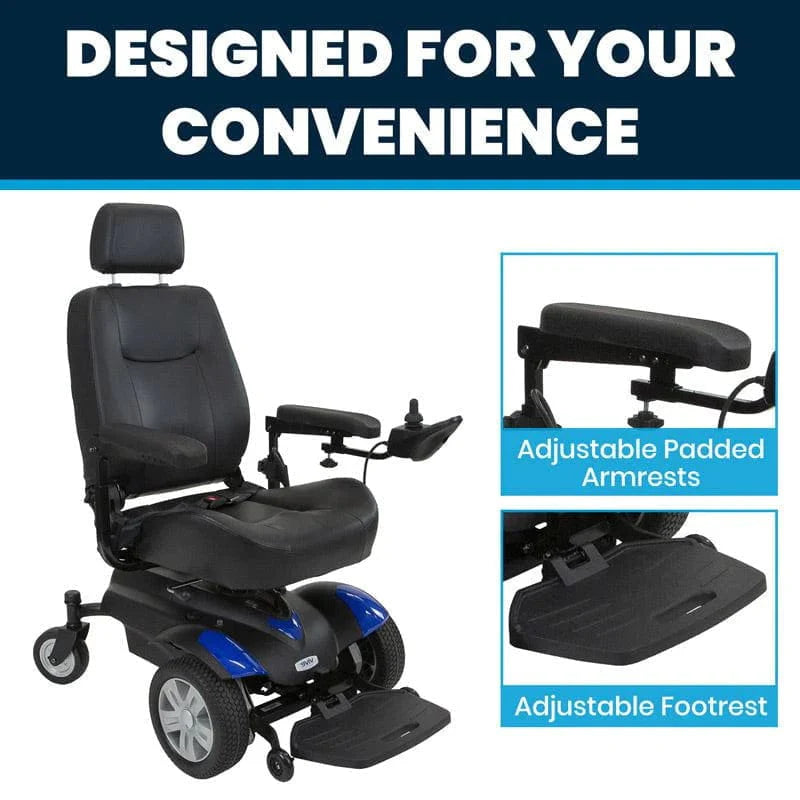 Vive Health Electric Mobility Wheelchair Model V MOB1054BLU Wheelchairs Vive Health   