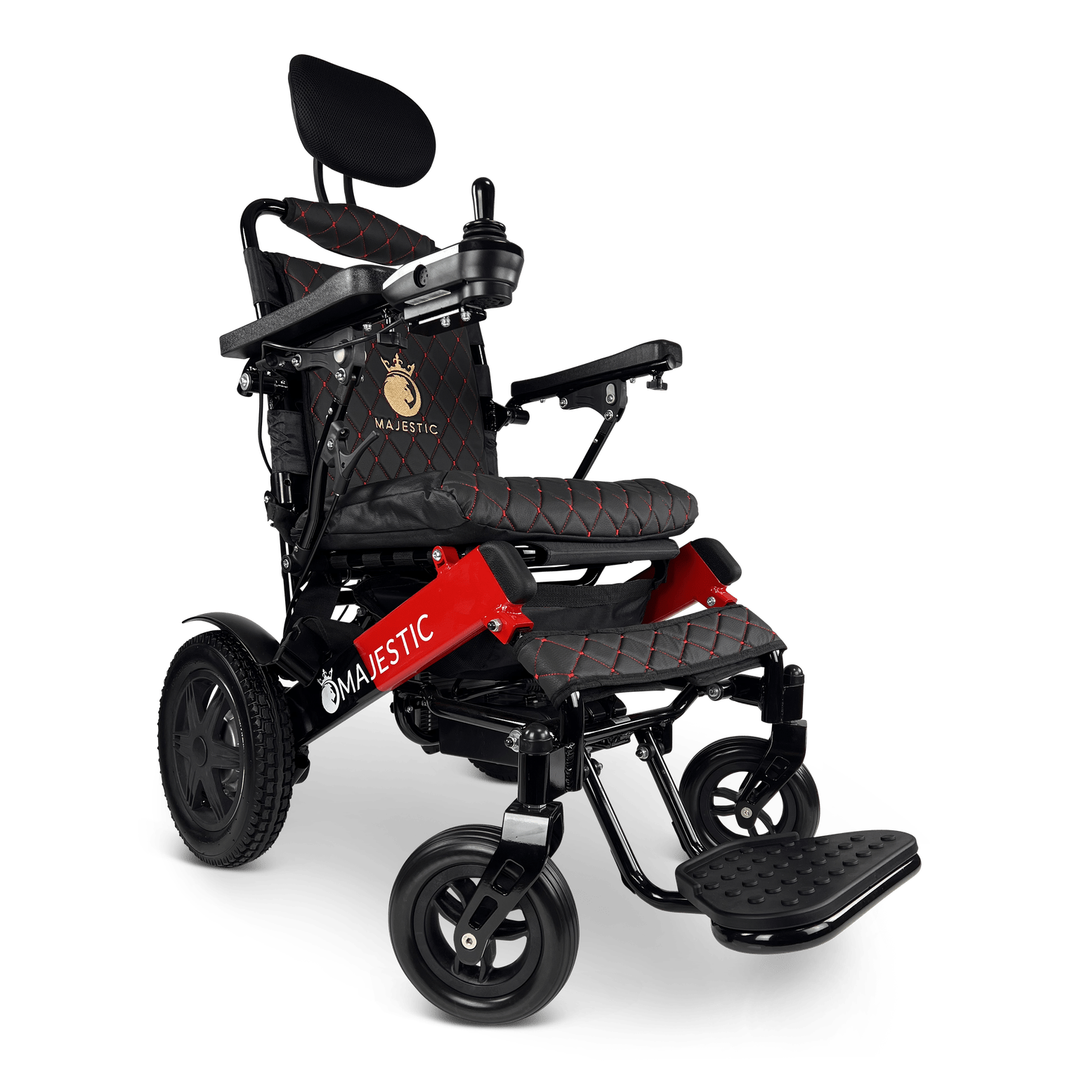 ComfyGo Majestic IQ-9000 Long Range Folding Electric Wheelchair With Optional Auto-Recline Wheelchairs ComfyGo Black & Red Black (+$100) 