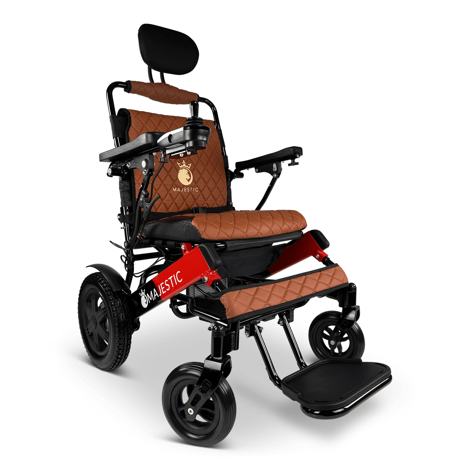 ComfyGo Majestic IQ-9000 Long Range Folding Electric Wheelchair With Optional Auto-Recline Wheelchairs ComfyGo Black & Red Taba (+$100) 