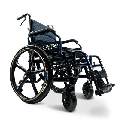 ComfyGo X-1 Manual Folding Lightweight Travel Wheelchair Wheelchairs ComfyGo Blue Special Edition 