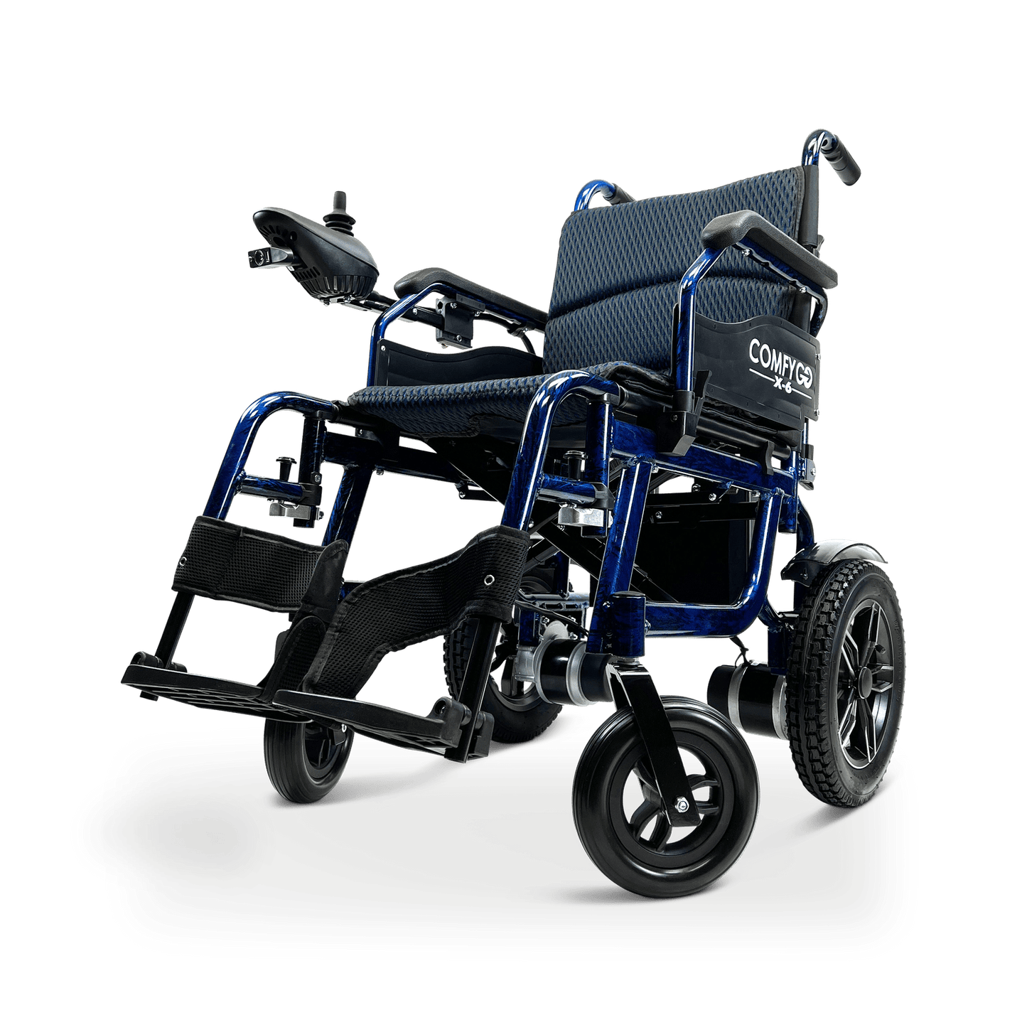 ComfyGo X-6 Lightweight Folding Electric Wheelchair Wheelchairs ComfyGo Blue  