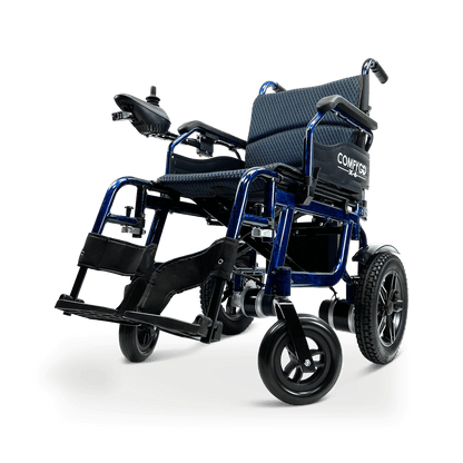 ComfyGo X-6 Lightweight Folding Electric Wheelchair Wheelchairs ComfyGo Blue  