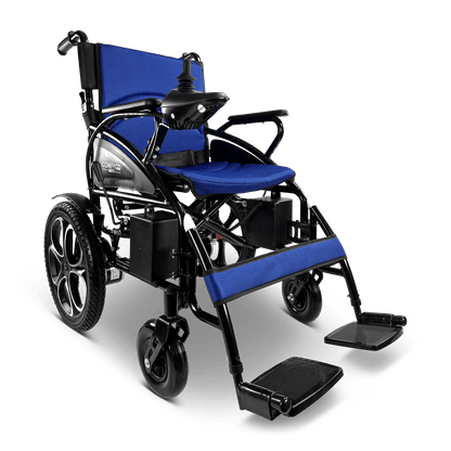 ComfyGo 6011 Folding Electric Travel Wheelchair Wheelchairs ComfyGo Blue  