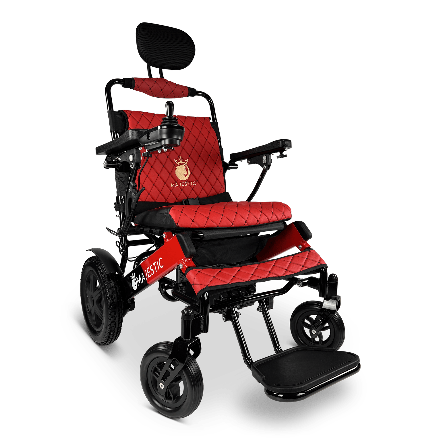 ComfyGo Majestic IQ-9000 Long Range Folding Electric Wheelchair With Optional Auto-Recline Wheelchairs ComfyGo Black & Red Red (+$100) 