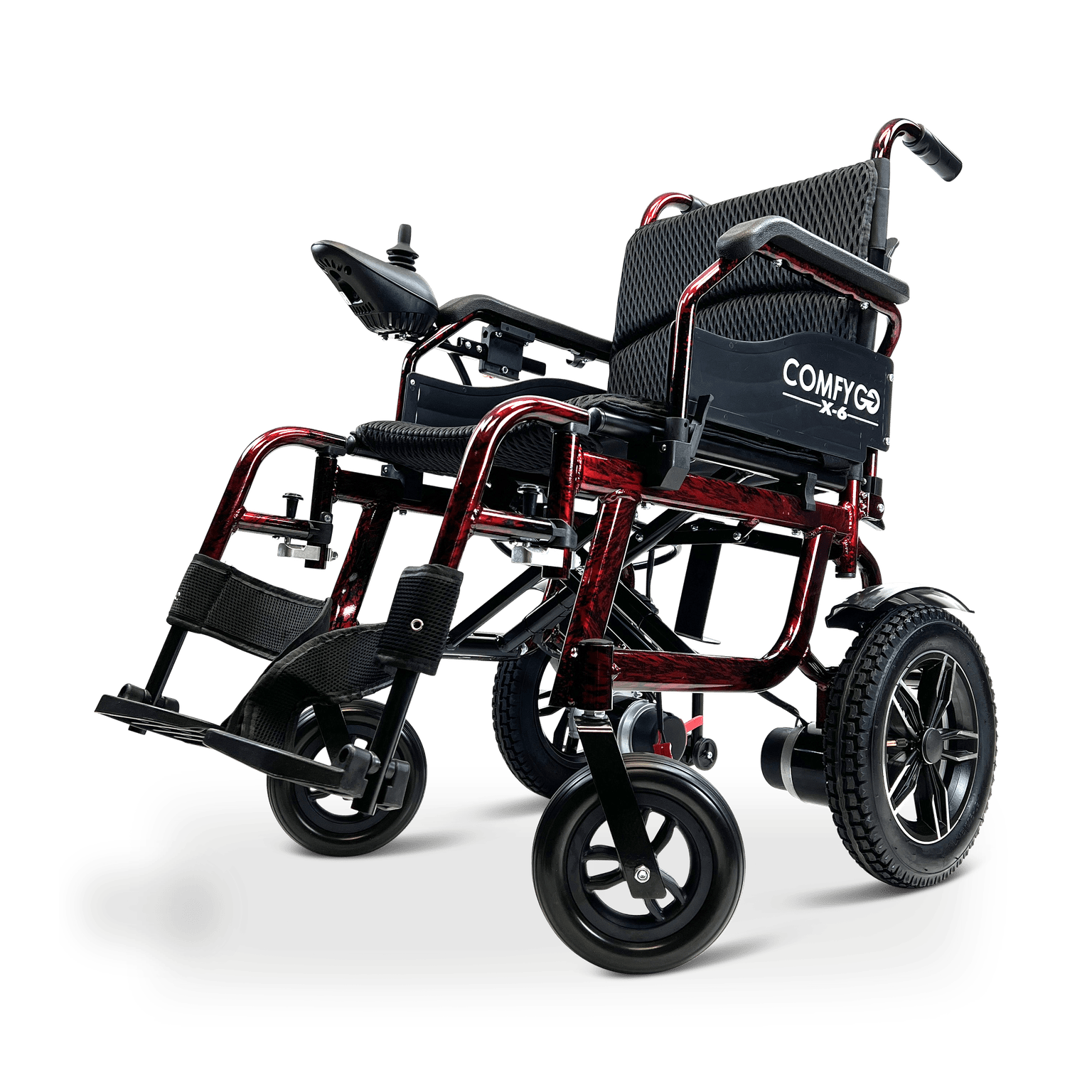 ComfyGo X-6 Lightweight Folding Electric Wheelchair Wheelchairs ComfyGo Red  