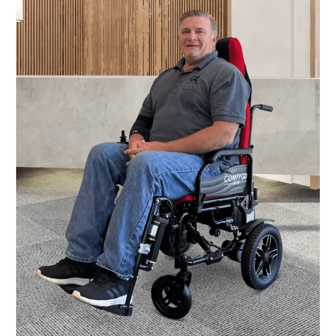 ComfyGo X-9 Remote Controlled Electric Wheelchair With Automatic Recline Wheelchairs ComfyGo   