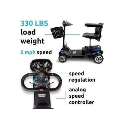 ComfyGoZ-4Ultra-LightElectricMobilityScooter330lbsloadweight5mphspeed-sppedregulation-analogspeedcontroller