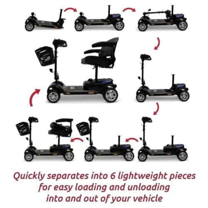 ComfyGoZ-4Ultra-LightElectricMobilityScooterQuicklySepartesinto6lightweightpieces