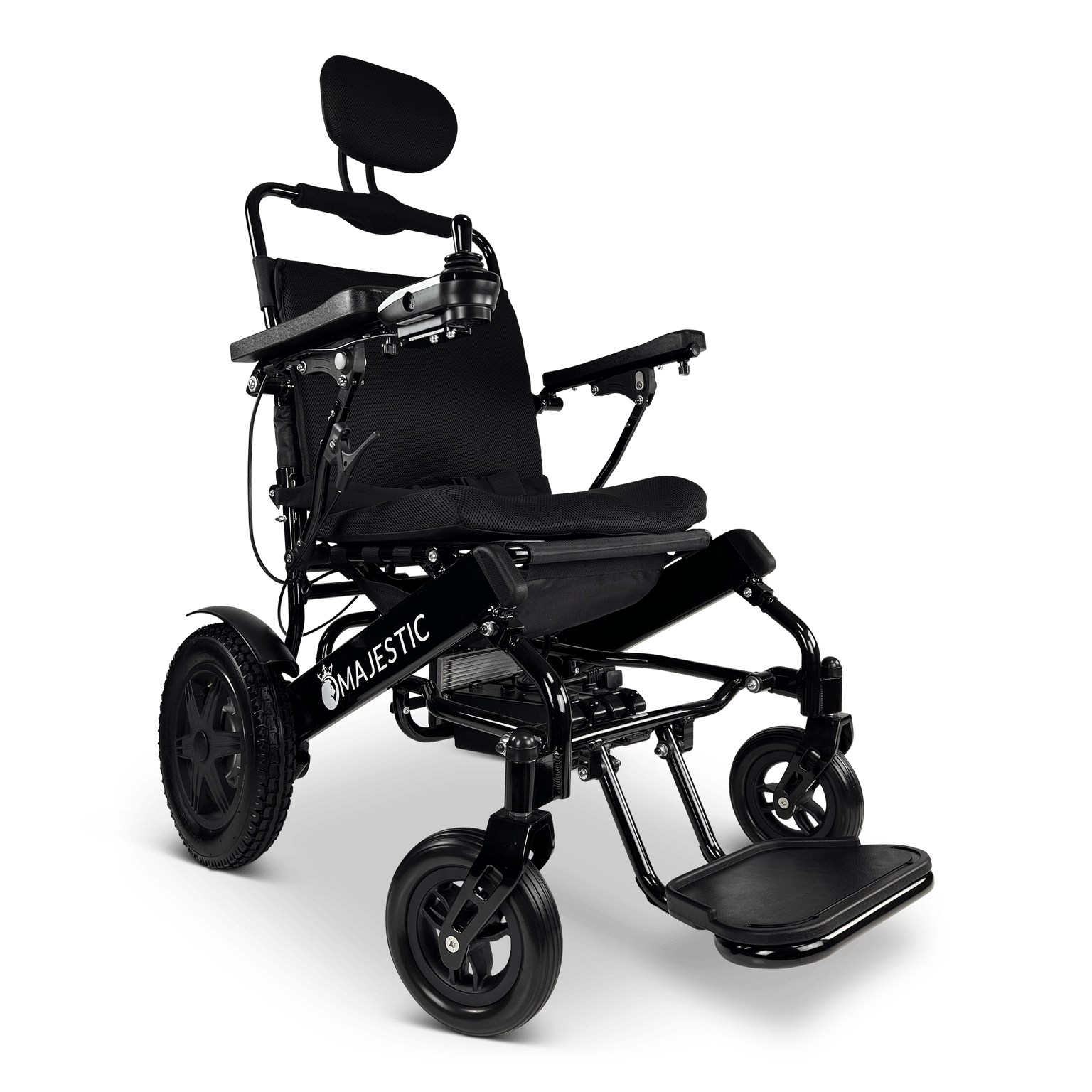 ComfyGo Majestic IQ-9000 Long Range Folding Electric Wheelchair With Optional Auto-Recline Wheelchairs ComfyGo Black Standard 